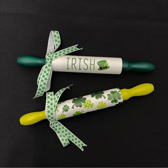 (2) Mini Rolling Pins - St.Patrick’s Day - Picture 1 of 13